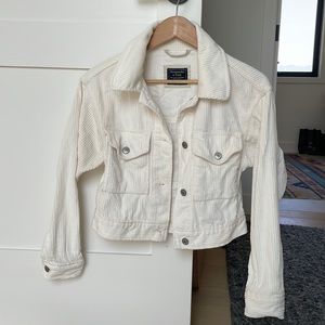 Abercrombie super soft corduroy jacket in off white size xs